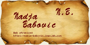 Nadja Babović vizit kartica